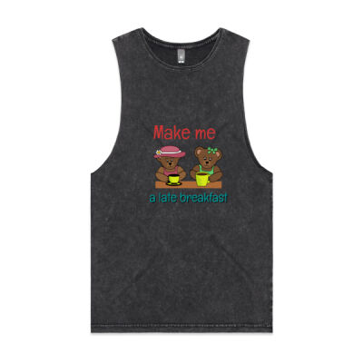 Late Breakfast - Mamma & Pappa Bear - AS Colour - Stonewash Bernard Tank Thumbnail