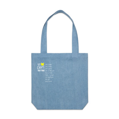 Lazy Girl - Busy Mind - AS Colour- Denim Carrie Tote Thumbnail